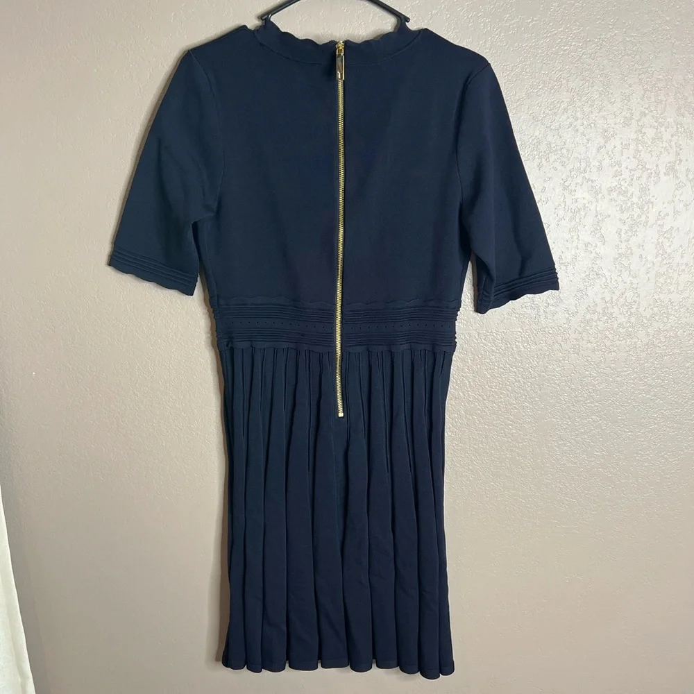 Ted Baker Dorlean Scallop Trim Skater Dress Navy - Picture 9 of 9